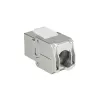 ACT Keystone Jack RJ45 CAT6 ekranuotas beįrankis su užraktu sidabrinis baltas