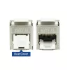 ACT Keystone Jack RJ45 CAT6 ekranuotas beįrankis su užraktu sidabrinis baltas