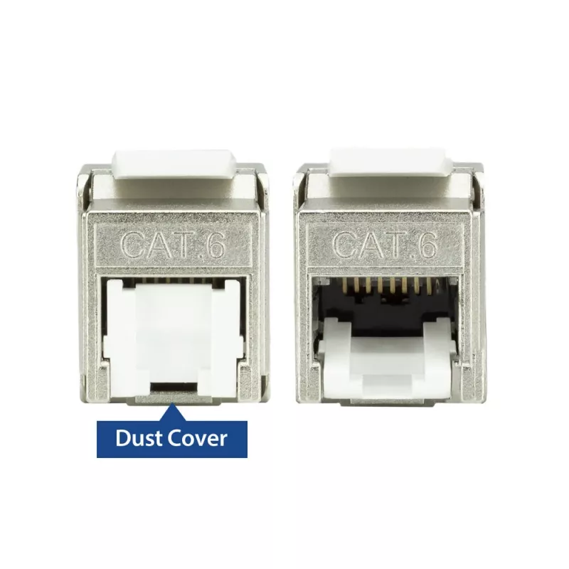 ACT Keystone Jack RJ45 CAT6 ekranuotas beįrankis su užraktu sidabrinis baltas