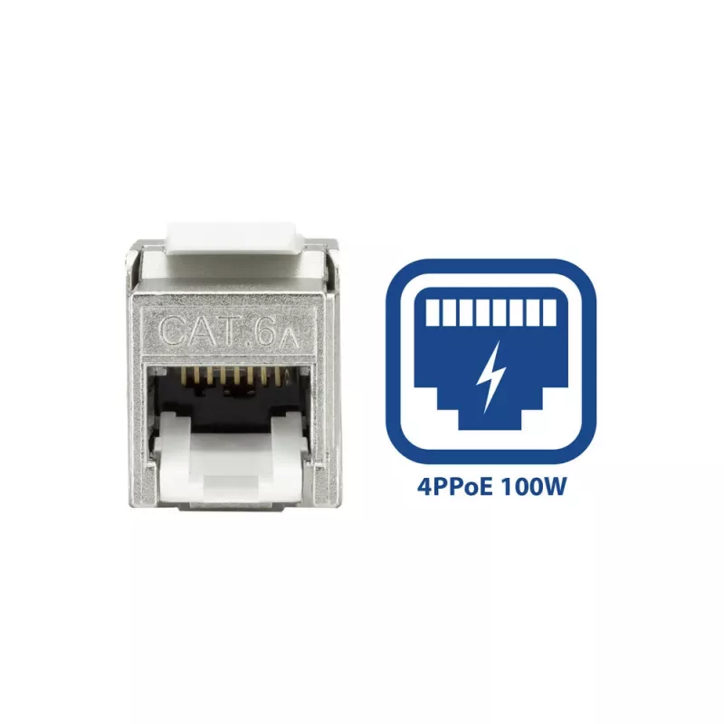ACT Keystone Jack RJ45 CAT6A Ekranuotas beįrankis su dulkių dangteliu