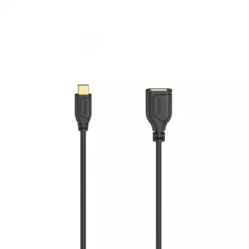 Hama Flexi-Slim USB laidas USB 2.0 0,15 m USB C USB A Juoda