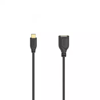 Hama Flexi-Slim USB laidas USB 2.0 0,15 m USB C USB A Juoda