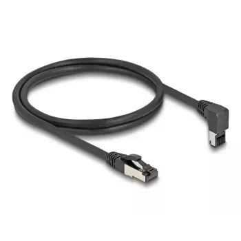 DeLOCK RJ45 Cat.8.1 tinklo kabelis 90° kampu į viršų 10m juodas