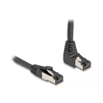 DeLOCK RJ45 Cat.8.1 tinklo kabelis 90° kampu į viršų 10m juodas