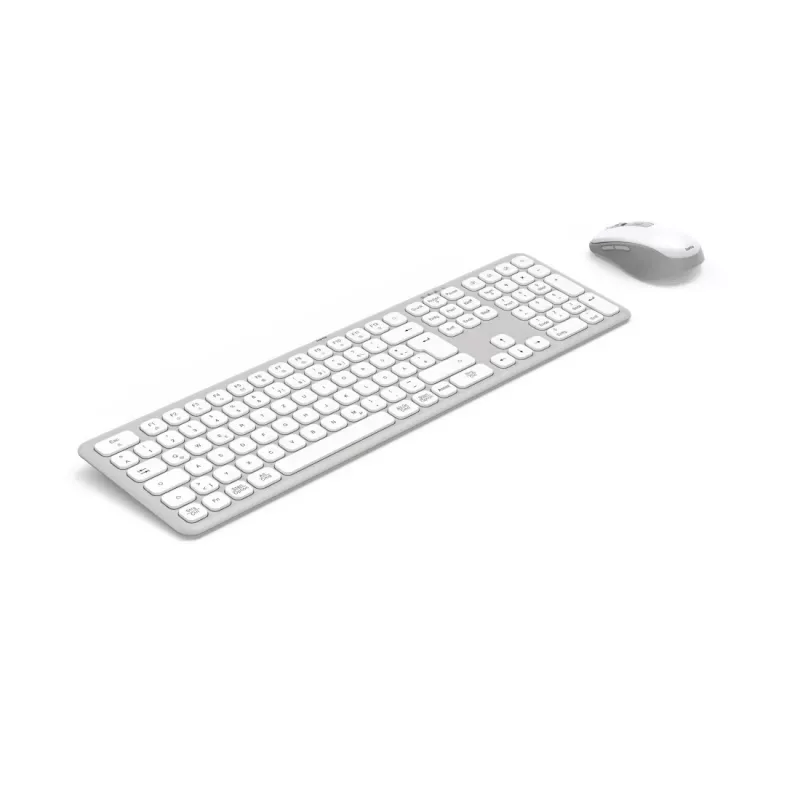 Hama WKM-550 belaidė klaviatūra su pele RF Wireless + Bluetooth QWERTZ vokiškas išdėstymas Pilka, Balta