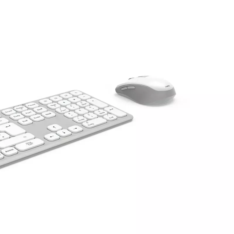 Hama WKM-550 belaidė klaviatūra su pele RF Wireless + Bluetooth QWERTZ vokiškas išdėstymas Pilka, Balta