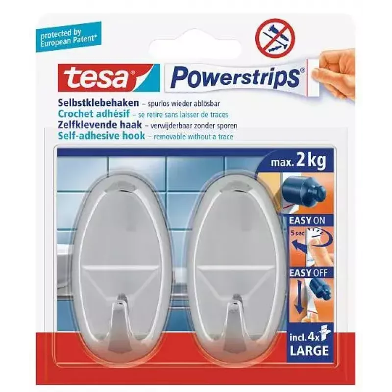 Kabinukas rankšluosčiams TESA 58050-00012 Vidaus Chromas 2 vnt