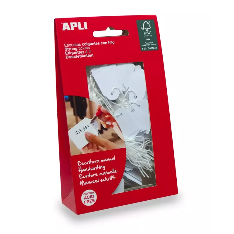 APLI 07009 lipdukai be klijų 200 vnt Balti Stačiakampiai 1,5x2,4 cm