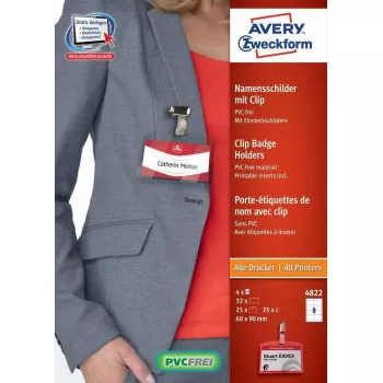 Ne lipnios etiketės AVERY 4822 permatomos baltos stačiakampės 32 vnt.