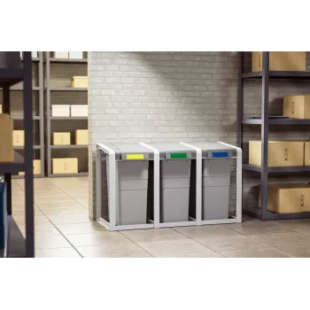 Šiukšlių dėžė Hailo ProfiLine Öko XL stačiakampė plastikinė pilka