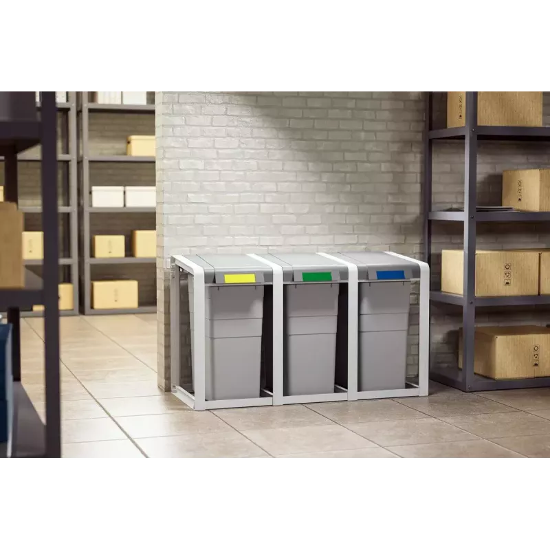 Šiukšlių dėžė Hailo ProfiLine Öko XL stačiakampė plastikinė pilka