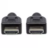 Manhattan HDMI 4K@60Hz laidas su Ethernet – CL3, 3 m, tinkamas montuoti sienoje, vyriškas į vyrišką, juodas, Ultra HD 4K x 2K, visą gyvenimą trunkanti garantija