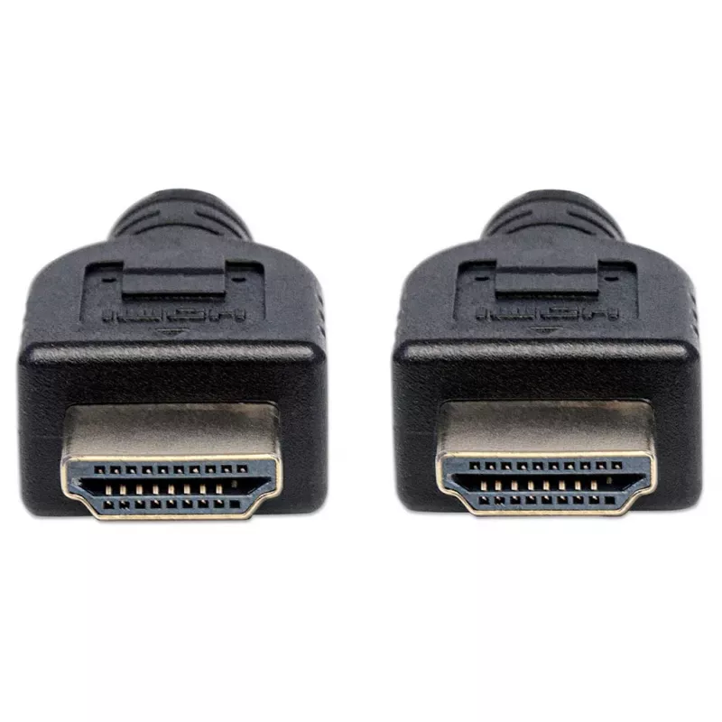 Manhattan HDMI 4K@60Hz laidas su Ethernet – CL3, 3 m, tinkamas montuoti sienoje, vyriškas į vyrišką, juodas, Ultra HD 4K x 2K, visą gyvenimą trunkanti garantija
