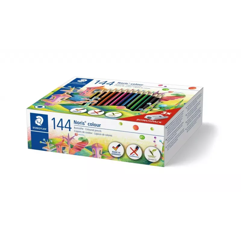 Akvareliniai pieštukai Staedtler Noris colour 185 – 144 vnt., 12 spalvų