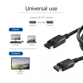ACT AK3977 DisplayPort kabelis 0,5 m, vyriškas - vyriškas, 20 kaištis prijungtas