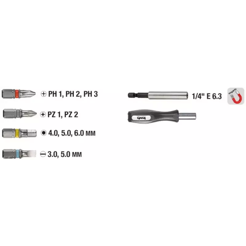 Atsuktuvų antgalių rinkinys KWB Industrial Steel Standard Handy Bit Box