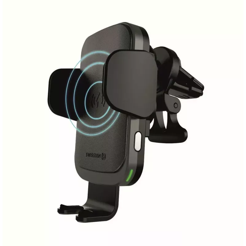 Automobilinis belaidis įkroviklis ir laikiklis SWISSTEN W2-AV5, 15W Qi įkrovimas, Micro USB laidas 1,2 m