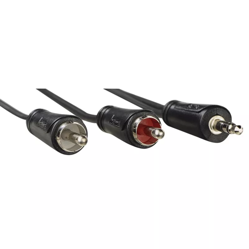 Hama 00205112 garso kabelis 5 m 3,5 mm 2 x RCA juodas