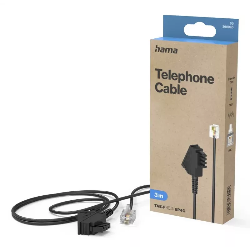 Hama 00300045 telefono laidas 3 m Juodas