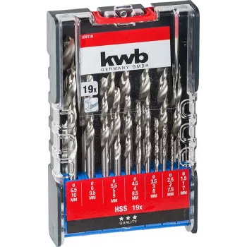 Gręžtų rinkinys KWB 109119 greitapjovio plieno HSS