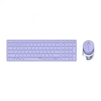 Rapoo 9750M belaidė klaviatūra su pele, Bluetooth, QWERTZ vokiškas išdėstymas, alyvinė spalva