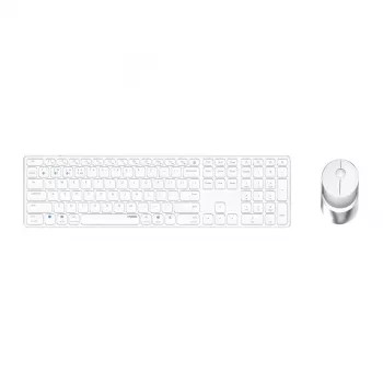 Rapoo 9850M belaidė klaviatūra su pele, RF / Bluetooth, QWERTZ vokiškas išdėstymas, balta