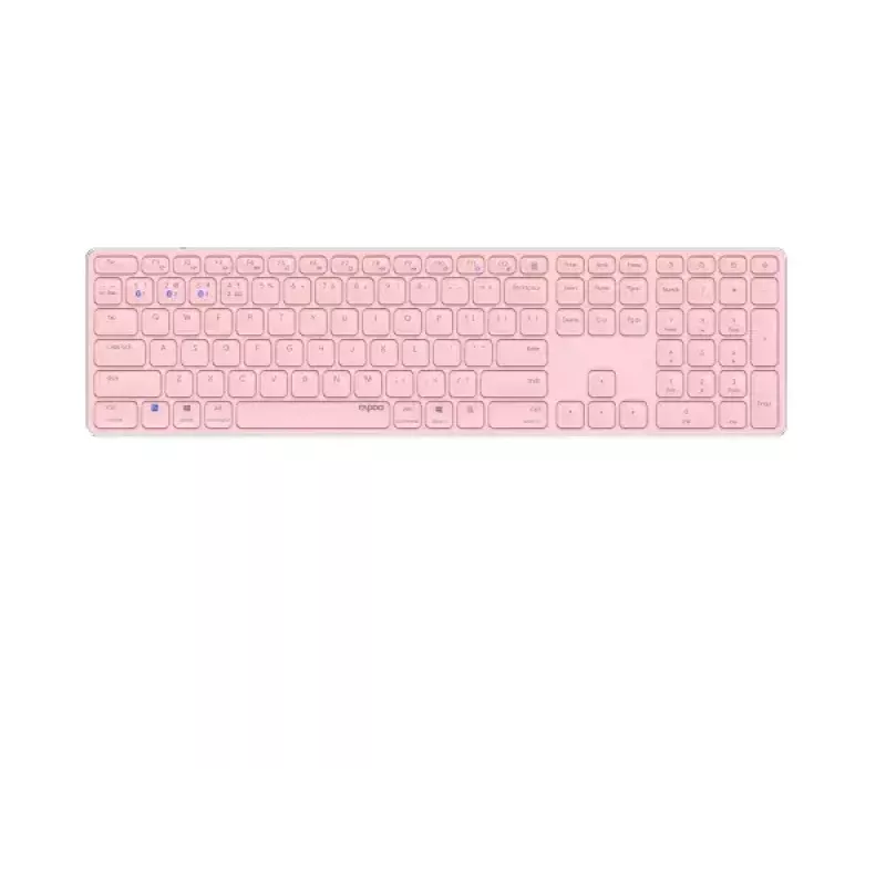 Rapoo E9800M belaidė klaviatūra Bluetooth QWERTZ vokiška rožinė