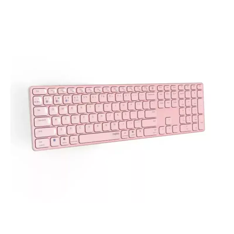 Rapoo E9800M belaidė klaviatūra Bluetooth QWERTZ vokiška rožinė
