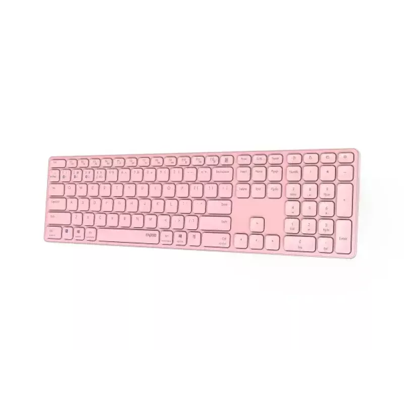 Rapoo E9800M belaidė klaviatūra Bluetooth QWERTZ vokiška rožinė