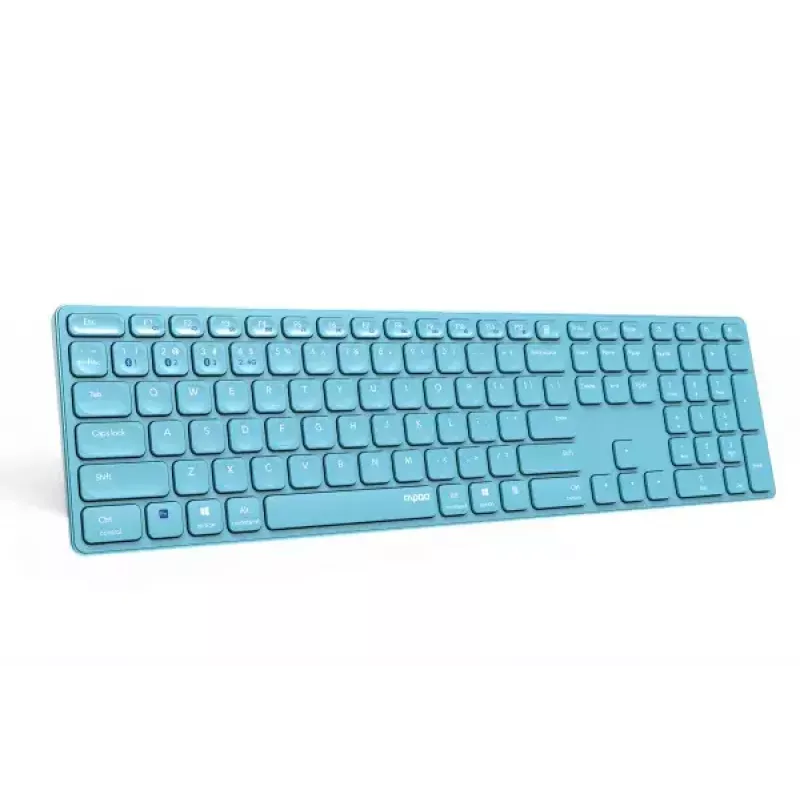 Belaidė klaviatūra Rapoo E9800M RF Wireless Bluetooth QWERTZ vokiška mėlyna