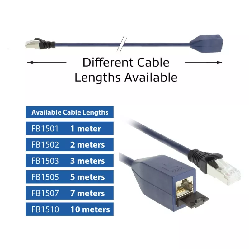 ACT Blue 2 m LSZH S/FTP CAT6A MPTL ilginimo kabelis su RJ45 jungtimis (be užkabinimo)