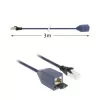 ACT Blue 3 m LSZH S/FTP CAT6A MPTL ilginimo kabelis su apsaugotais RJ45 kištukais
