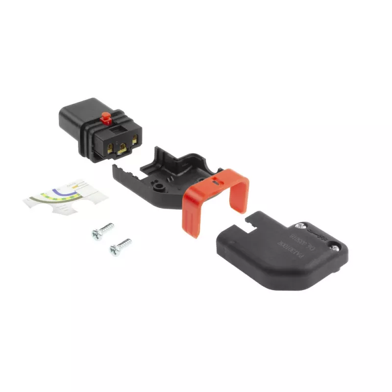 ACT C13 IEC Lock+ perjungiamas kairės ar dešinės pusės kampinis jungiamasis kištukas, juodas, PA130100RBK