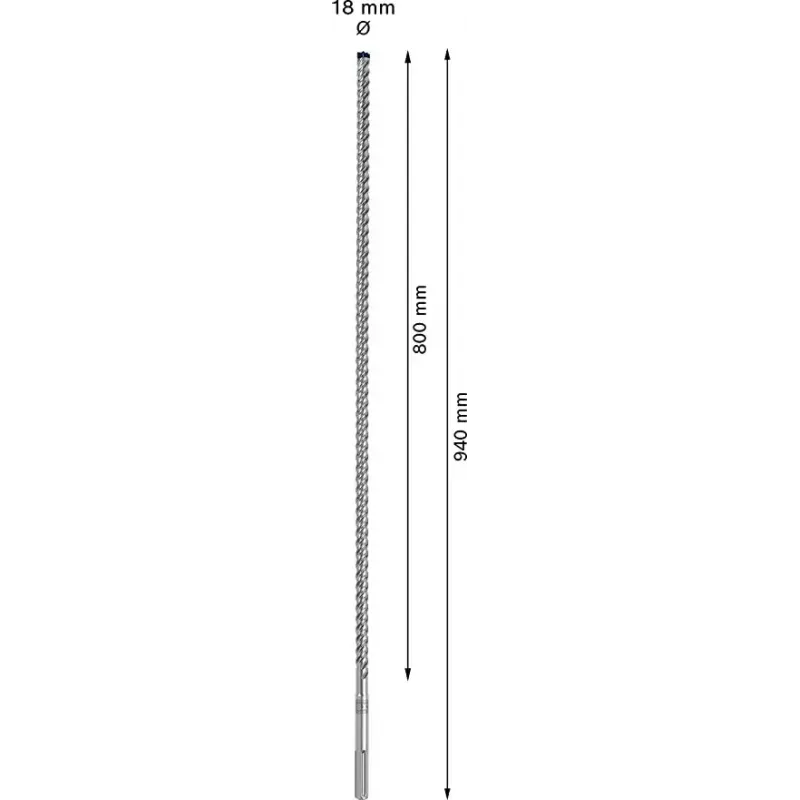 SDS-max grąžtas Bosch Expert 18 mm x 940 mm sunkiems betono gręžimo darbams
