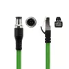 ACT Industrial 3.00 m sensorinis kabelis M12A 8 kontaktų kištukas į RJ45 kištuką, Ultraflex SF/UTP TPE, ekranuotas