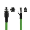 ACT Industrial 3 m sensorinis kabelis M12A 8 kontaktų moteriškas į RJ45 vyrišką, Ultraflex SF/UTP TPE, ekranuotas