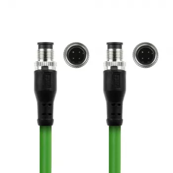 ACT Industrial jutiklio kabelis 5 m M12D 4 kontaktų kištukas į M12D 4 kontaktų kištuką, Superflex Xtreme TPE, ekranuotas