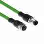 ACT Industrial 1,50 m jutiklio kabelis M12D 4 kontaktų kištukas į M12D 4 kontaktų lizdą, Superflex Xtreme TPE, ekranuotas