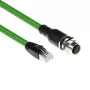 ACT Industrial jutiklio kabelis 5 m M12D 4 kontaktų lizdas į RJ45 kištuką, Superflex Xtreme TPE, ekranuotas