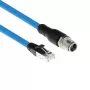 ACT Industrial 1,50 m jutiklio kabelis M12X 8 kontaktų kištukas į RJ45, Superflex SF/UTP TPE, ekranuotas