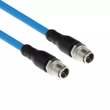ACT Industrial 1,50 m sensorinis kabelis M12X 8 kontaktų kištukas į M12X 8 kontaktų kištuką, Superflex SF/UTP TPE, ekranuotas