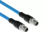 ACT Industrial 1,50 m sensorinis kabelis M12X 8 kontaktų kištukas į M12X 8 kontaktų kištuką, Superflex SF/UTP TPE, ekranuotas