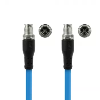 ACT Industrial 5.00 m sensorinis kabelis M12X 8 kontaktų kištukas – M12X 8 kontaktų kištukas, Superflex SF/UTP TPE, ekranuotas