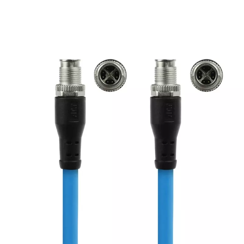 ACT Industrial 5.00 m sensorinis kabelis M12X 8 kontaktų kištukas – M12X 8 kontaktų kištukas, Superflex SF/UTP TPE, ekranuotas