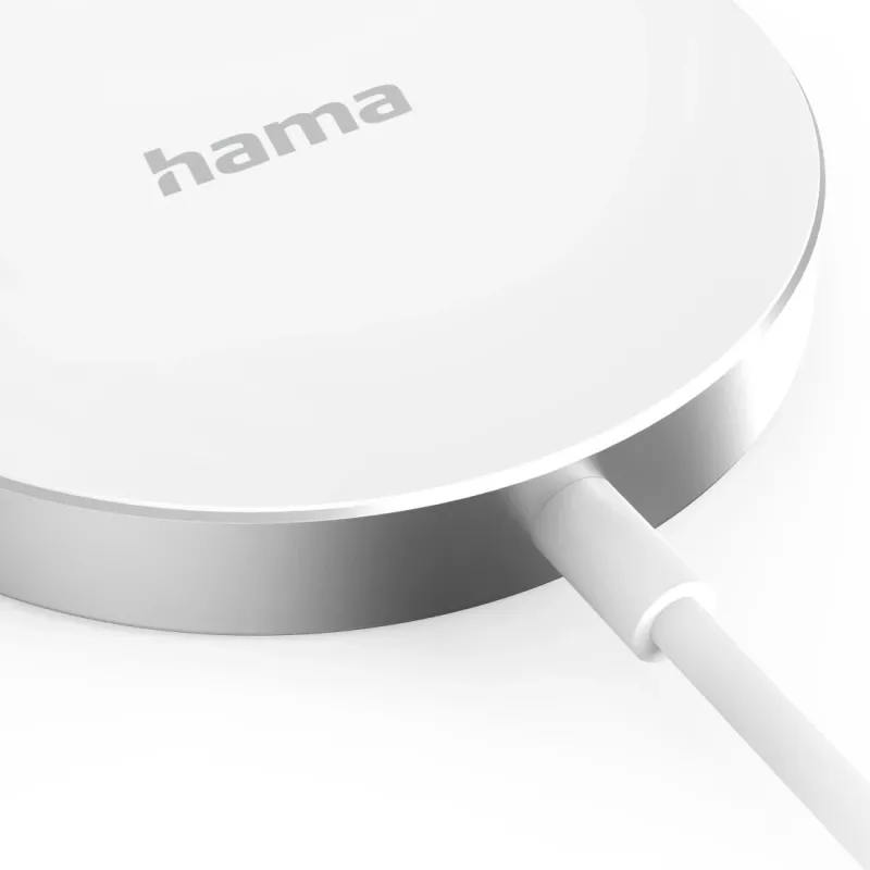 Hama MagCharge FC15 belaidis greitasis įkroviklis išmaniesiems telefonams, balta