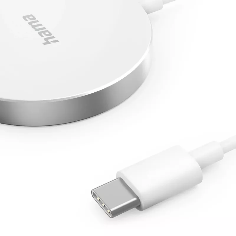 Hama MagCharge FC15 belaidis greitasis įkroviklis išmaniesiems telefonams, balta