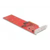 DeLOCK PCI Express x8 kortelė su 2 vidiniais NVMe M.2 Key M lizdais 110 mm, bifurkacija, Low Profile