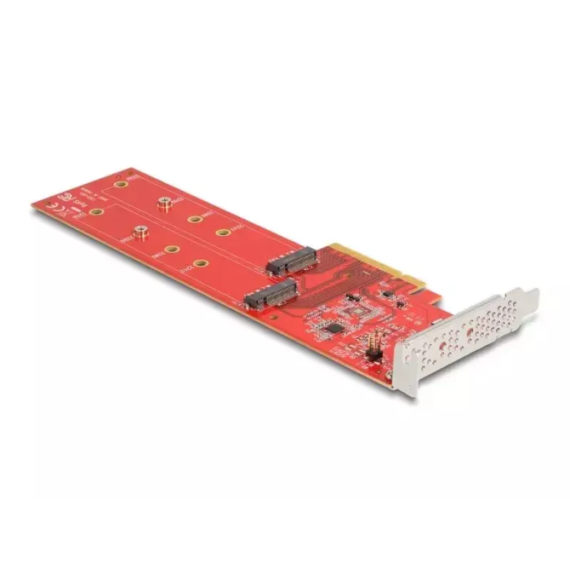 DeLOCK PCI Express x8 kortelė su 2 vidiniais NVMe M.2 Key M lizdais 110 mm, bifurkacija, Low Profile