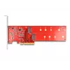DeLOCK PCI Express x8 kortelė su 2 vidiniais NVMe M.2 Key M lizdais 110 mm, bifurkacija, Low Profile