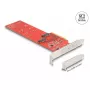 DeLOCK PCI Express x8 kortelė su 2 vidiniais NVMe M.2 Key M lizdais 110 mm, bifurkacija, Low Profile